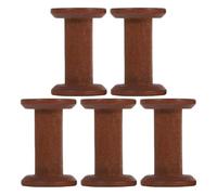 CALLARON 5pcs Antique Wooden Thread Spools for DIY and Crafts, 0.7 Inch Empty Bobbins for Efficient Thread Storage and Eliminating Tangled Messes, for Jewelry Wrapping and Sewing Projects