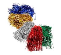 CALLARON 5pcs Assorted Color Foil Tinsel Wigs for Halloween Masquerade Party Costume Fluffy Metallic Hairpieces for Carnival Cosplay Performance Props