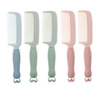 CALLARON 5pcs Cartoon Rabbit Hairdressing Combs with Silicone Handles Static Styling Combs for All Hair Types Lightweight Detangling Set for Adults and Nordic Green Pink Blue Colors