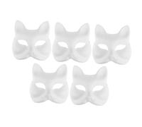 CALLARON 5pcs DIY Blank Fox Mask for Halloween Masquerade Decoration for Cosplay Parties Creative Paper Pulp Masks for Schools Family Events Group Activities
