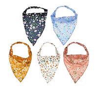 CALLARON 5Pcs Floral Printed Triangle Hair Scarves for Women Elastic Headband Versatile Hair Accessories Comfortable and Breathable for Everyday Wear and Special Occasions