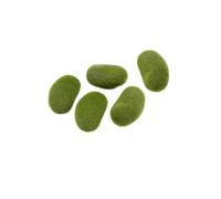 CALLARON 5pcs Imitation Moss Rocks Set, Artificial Flocking Bonsai Stones for DIY Miniature Garden Decoration, Green Moss Covered Cover Stones for Floral Arranging and Terrarium Crafting