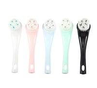 CALLARON 5pcs Soft Facial Cleansing Brush Makeup Brush Cleaner Shower Scrubber Detachable Head Face Cleansers Massagers Beauty Tools for Women Random Color