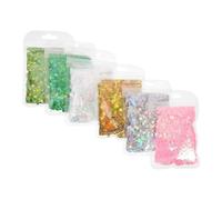CALLARON 6 Packs Nail Art Sequins for Nail Manicure Sequin PET Colorful Four-Leaf Clover Glitter 10g Per Pack DIY Manicure Decor for Women