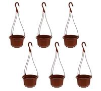 CALLARON 6 Sets Plant Pot Decor Hanging Orchid Pot with Hook, Red Plastic