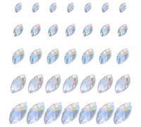 CALLARON 600pcs White Ab Horse Eye Flatback Acrylic Rhinestones Mixed Sizes Glitter Gems for DIY Nail Art, Phone Case, Clothing and Craft Decorations
