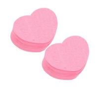 CALLARON 60pcs Compressed Heart Shaped Facial Cleansing Sponges Natural Cellulose Face Exfoliator Pads for Makeup Removal Travel Friendly Quick Drying Skin Care Tool