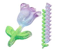 CALLARON 60pcs Glow Dark Tulip Nail Charms Flower Nail Decorations Self Adhesive Charms