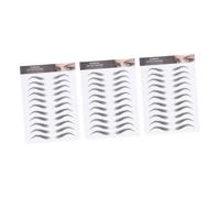 CALLARON 6d Waterproof Eyebrow Tattoo Stickers 3pcs Black Temporary Fake Brow Transfers for Makeup and Cosmetic Use