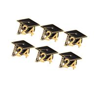 CALLARON 6pcs 2024 Graduation Season Doctoral Cap Brooch Metal Lapel Pin Badge for Clothes Student Versatile Accessory
