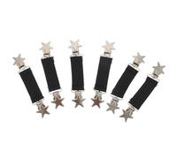 CALLARON 6Pcs Adjustable Glove Clips - Kids Winter Mitten Clips, Alloy Mitten Clips with Elastic Straps, Star Gloves Clips for Mittens, Dress, Cinch, Sweater 14 x 2.7cm