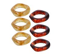 CALLARON 6pcs Chunky Acrylic Bangles Irregular Geometric Wide Bracelets for Women Lightweight Wristbands for Party and Daily Wear in Light and Brown
