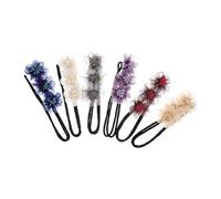 CALLARON 6pcs Floral Hair Bun Maker Elegant DIY Hair Curler Accessories for Parties and Events Versatile Flower Headdress for Easy Styling and Gorgeous Hairdos