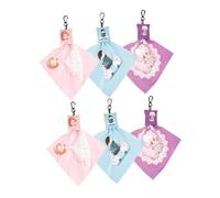 CALLARON 6pcs Keychain Eyeglass Cloth Microfiber Lens Cleaner Wipes for Spectacles Sunglasses Cleaning Wiping Cloth