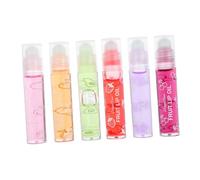 CALLARON 6Pcs Portable Fruit Moisturizing Lip Gloss for Hydration Includes Avocado Strawberry Cherry Flavors Lip Protector for All Ages