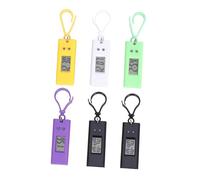CALLARON 6Pcs Portable Keychain Digital Watches for Small Electronic Pocket Clocks with Face Random Colors Plastic Material Random Color