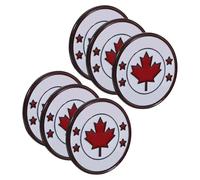 CALLARON 6pcs Red round Canada Pin Badge Brooch in Zinc Alloy, Chic and Lovely Decorative Lapel Pin that Does Not Damage Clothes, to Fix and Decorate Scarves for Girlfriends and Friends