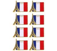 CALLARON 8 Pcs France Flag Pin - Cute Flag Enamel Pins, Metal Eiffel Tower Brooch, Country Flag Pin Badges Decoration for Hat, Coat, Handbag 2.6 x 2.7 x 1 cm