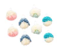 CALLARON 8pcs Flower Shaped Bath Ball Filter Large Shower Puff for Exfoliation Soft Material Hanging Rope for Home