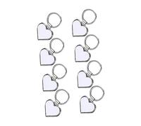 CALLARON 8pcs Heart Shape Heat Transfer Key Chains Blank DIY Key Ring Pendants for Personalization for Custom and Creative Crafts