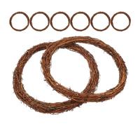 CALLARON 8pcs Rustic Twig Wreath Set 30cm Natural Willow Grapevine Rattan Wreath Base Easy to Shape round Hoop and Holiday Front Door Decorations