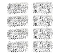 CALLARON 8pcs Silver Sequin Wristbands for Women Lightweight and Comfortable Feel Elastic Bracelets with Sparkly Sequin Cuff Design for Festival and Group Performances