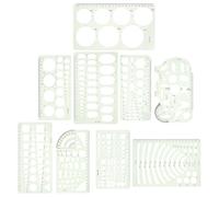 CALLARON 9pcs Geometric Drawing Circle and Oval Stencil Templates Set, Plastic Measurement Rulers for Technical Drawing, Crafts, Quilting, and School Art Supplies in UK