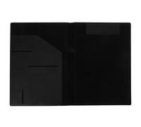 CALLARON A4 Magnetic Business Folder with Night Sky Black Pu Leather Cover, Office Document Organizer Portfolio, Work Binder for Men with File Storage and Contract Display