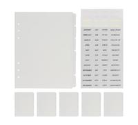 CALLARON A5 Pp Binder Divider Set with 6 Index Tabs and 3 Monthly Sticker Sheets, Loose Leaf Binder Tabs for Planners, Notebooks, and Office Organizers