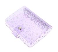 CALLARON A7 Purple Star Rainbow PVC Notebook Cover with Snap Button Closure, Six-Ring Loose-Leaf Planner Binder Shell, Personal Journal Protector for Office and School Use