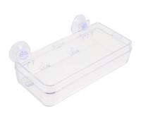 CALLARON Acrylic and Design Reptile Food Dish with Double Suction Cups Anti Escape Water Feeder Bowl for Little Turtle and Reptile Pets, for Gecko Feeding