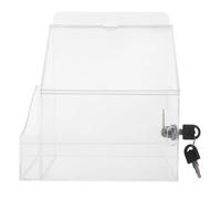 CALLARON Acrylic Voting Box with Lock and Sign Holder, Compact Donation and Suggestion Box for Office and Election Voting, Modern Sturdy Design