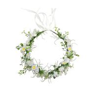 CALLARON Adjustable Bridal Flower Headband Faux Daisy and Breath Design for Weddings and Special Events Elegant Floral Hair Accessory for Brides and Bridesmaids