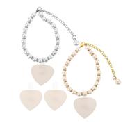 CALLARON Adjustable Pearl Shoe Strap with Self Adhesive Heel Protectors Pads Elegant High Heel Holder Chains for Womens Comfortable Walking and Shoe Decoration