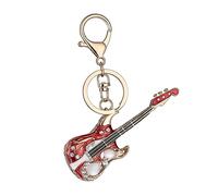 CALLARON Adorable Guitar Keyring Rhinestones Compact Pendant Keychain for Hanging Decor Key Holder for Boys and Girls and Music