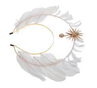 CALLARON Angel Ring Headband Goddess Headpiece Feathered Egyptian Crown for Women Halloween Costume Headwear Renaissance Headpiece