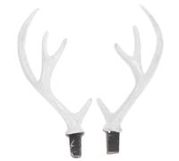 CALLARON Artificial Antlers Headbands Craft Accessories 2 Pairs White Flocking for Hair Accessories Making and, Not Easy to Deform Or Break, Simple and Lovely for Festive Hair