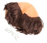 CALLARON Bald Wig Monk Hair Wig with Glasses, Funny Creative Latex K Silk P Silk Metal Lightweight Comfortable to Wear for Men, Adult Cosplay Stage Performance