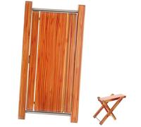 CALLARON Bamboo Folding Pedicure Foot Rest Adjustable 4-level Height Portable Manicure Stool Footstool for Nail Technicians and Home Spa Use