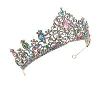CALLARON Baroque Alloy Bride Tiara Crown with Rhinestones Decorative Headpiece for Weddings Beauty Pageants Birthday Proms Crown Hair Accessory for Women