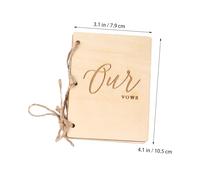 CALLARON Beige Synthetic Material Wedding Vow Notebook for Bride and Bridegroom, Creative Rustic Style Guest Book Alternative for Wedding Ceremony and Home Use