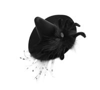 CALLARON Black Spider Web Witch Hat Hairpin Lightweight Goth Hair Accessory with Gauze for Halloween Cosplay Party and All Hair Types Smooth Texture