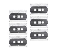 CALLARON Blank Audio Cassette Tapes 30 Minutes 6 Pcs Clear Audio Recording Quality Plastic Material Hard Case for DIY Surprise Party Greetings