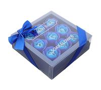 CALLARON Blue Rose Soap Flower Present Box Romantic Soap Arrangement for Birthday Valentine's Day and Anniversary Present for Women