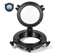 CALLARON Boat Port Window Hatch 20.9cm round Porthole Window Black | Marine Vessel Yacht Camper Rv Use, Tempered Glass with Stainless Steel, Impact-resistant Build