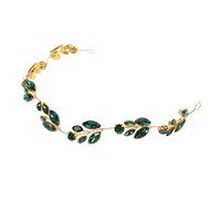 CALLARON Bridal Hair Chain Headband Elegant Green Crystal Wedding Headdress for Bride Stunning Hair Accessory for Bridal Parties and Celebrations Simple Easy to Wear Design for Special