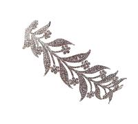 CALLARON Bridal Headband Rhinestone Headband 14X6X1Cm Leaves Shaped Alloy Crown for Wedding Cosplay
