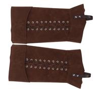 CALLARON Brown Renaissance Shoes Cover Men Medieval Boot Gaiters Classic Timeless Design Comfortable Stability Easy to Wear for Halloween Cosplay Theater Reenactment
