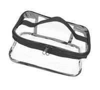 CALLARON Clear Makeup Bag with Handles Transparent Wedding Day Emergency Kit for Bride Portable Cosmetic Bag for Travel Toiletry Organizer for Women Visualized Design for Quick Access