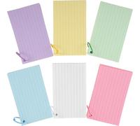 CALLARON Colored Lined Index Flash Cards with Metal Binder Rings, 6-color 300 Sheets Loose-leaf Notecards for English Word Study, Portable Multi-function Memory Cards for Office and School